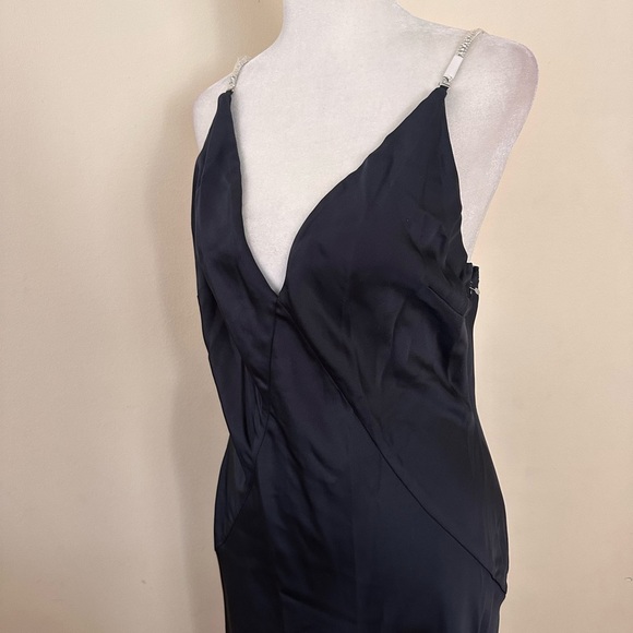 NWOT Ramy Brook Macau Satin Rhinestone Embellished Gown Social Dress Sleeveless - Picture 4 of 10